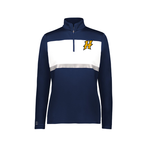 [222791.301.XS-LOGO3] Ladies Bold 1/4 Zip Pullover (Female Adult XS, Navy, Logo 3)