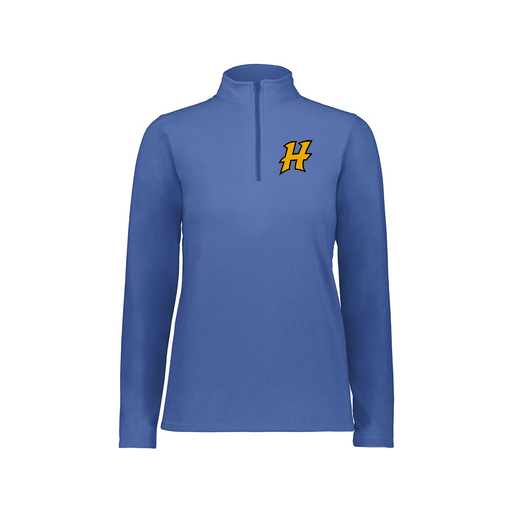 [6864.060.XS-LOGO3] Ladies MicroFleece 1/4 Zip Pullover (Female Adult XS, Royal, Logo 3)