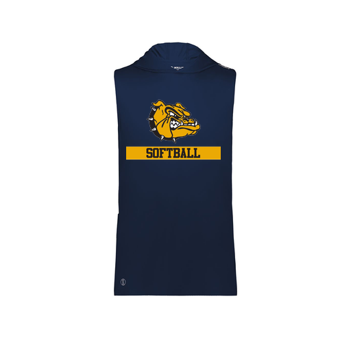 [222590.065.XS-LOGO1] Men's CoolDry Sleeveless Hoodie (Adult XS, Navy, Logo 1)