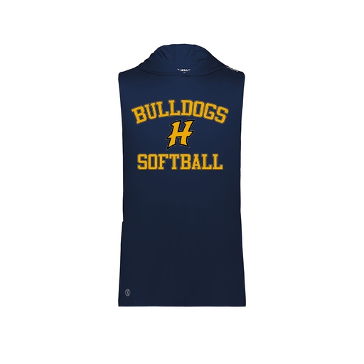 [222590.065.XS-LOGO2] Men's CoolDry Sleeveless Hoodie (Adult XS, Navy, Logo 2)