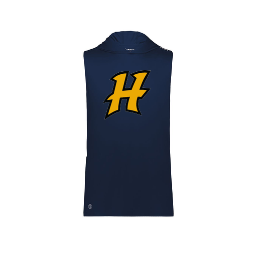 [222590.065.XS-LOGO3] Men's CoolDry Sleeveless Hoodie (Adult XS, Navy, Logo 3)