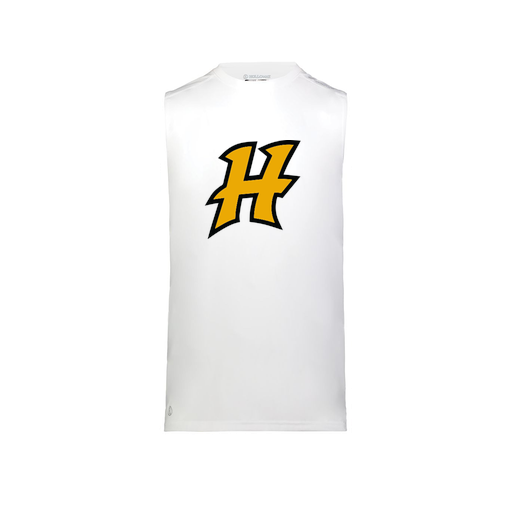 [222593.005.S-LOGO3] Men's CoolDry TankTop (Adult S, White, Logo 3)