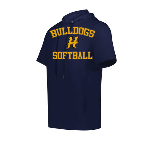 [222505.065.S-LOGO2] Men's Venturs Soft Knit Short Sleeve Hoodie (Adult S, Navy, Logo 2)